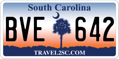 SC license plate BVE642