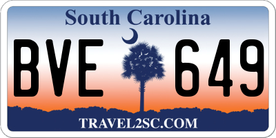 SC license plate BVE649