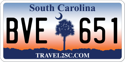 SC license plate BVE651
