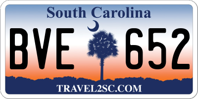 SC license plate BVE652