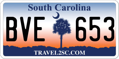 SC license plate BVE653