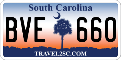 SC license plate BVE660