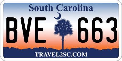 SC license plate BVE663