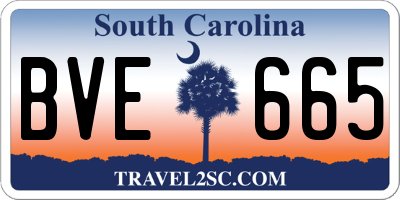 SC license plate BVE665