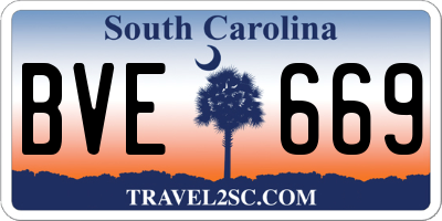 SC license plate BVE669
