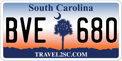 SC license plate BVE680