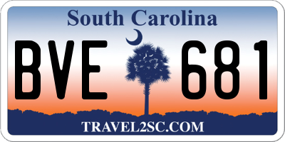 SC license plate BVE681