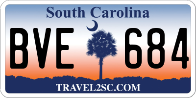 SC license plate BVE684