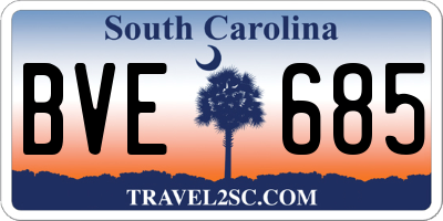 SC license plate BVE685