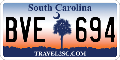 SC license plate BVE694