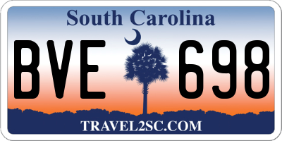 SC license plate BVE698