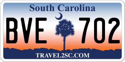 SC license plate BVE702
