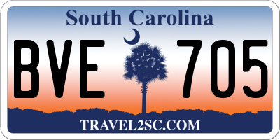 SC license plate BVE705