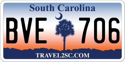 SC license plate BVE706