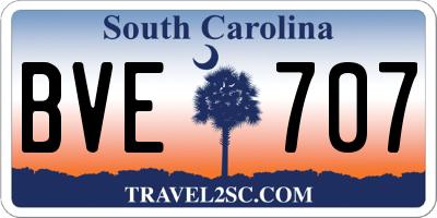 SC license plate BVE707