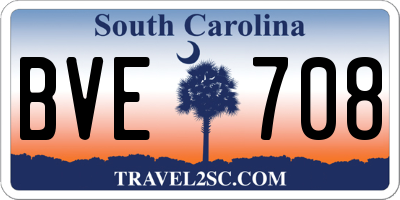 SC license plate BVE708