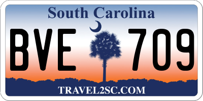 SC license plate BVE709
