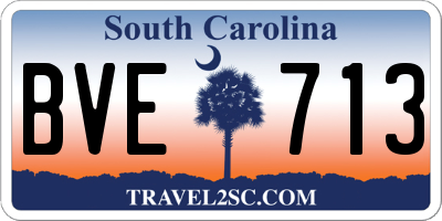 SC license plate BVE713