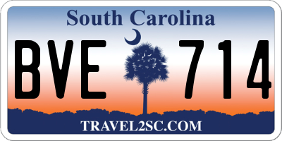 SC license plate BVE714