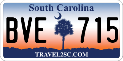 SC license plate BVE715