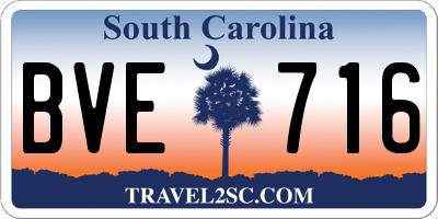 SC license plate BVE716