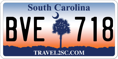 SC license plate BVE718