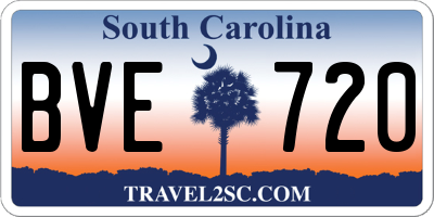 SC license plate BVE720