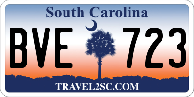 SC license plate BVE723