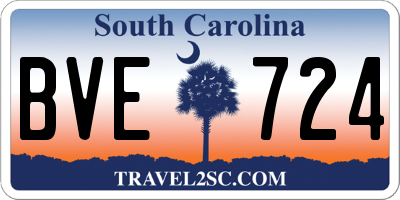 SC license plate BVE724