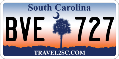 SC license plate BVE727