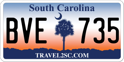 SC license plate BVE735