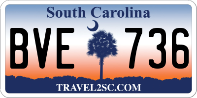 SC license plate BVE736