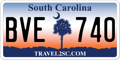 SC license plate BVE740