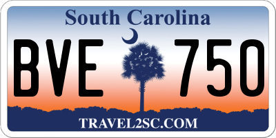 SC license plate BVE750