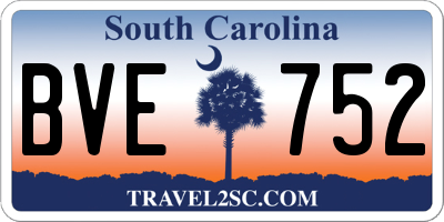SC license plate BVE752