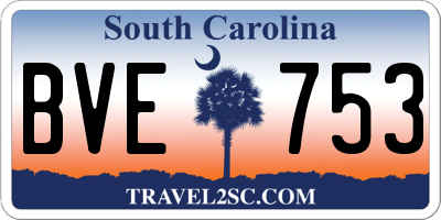SC license plate BVE753