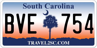 SC license plate BVE754
