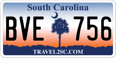 SC license plate BVE756