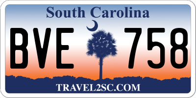 SC license plate BVE758