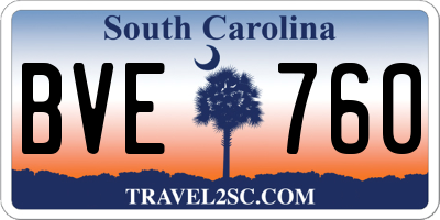SC license plate BVE760