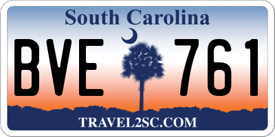 SC license plate BVE761