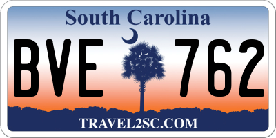 SC license plate BVE762