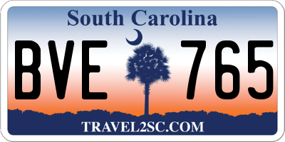 SC license plate BVE765