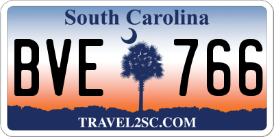 SC license plate BVE766