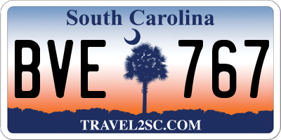 SC license plate BVE767