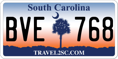 SC license plate BVE768