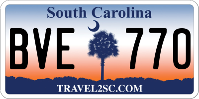 SC license plate BVE770
