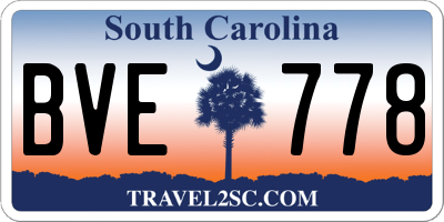 SC license plate BVE778