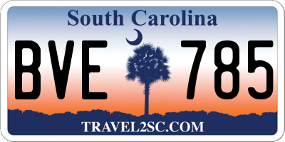 SC license plate BVE785
