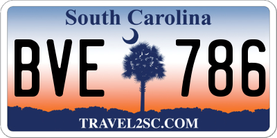 SC license plate BVE786